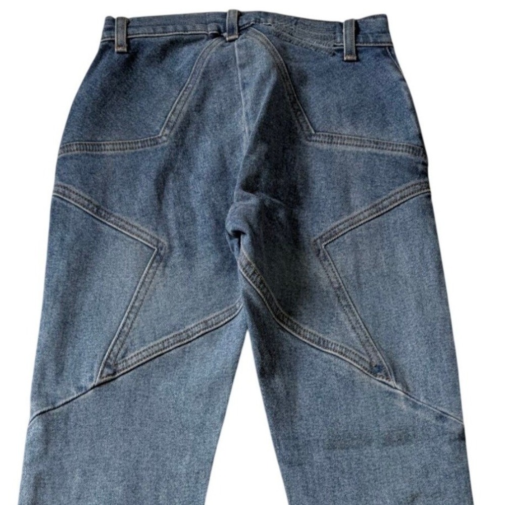 Revice Denim Venus Star Blue High Rise Straight Leg Jeans Womens Size 24
